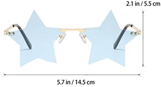 2 Pairs Five-Pointed Star Frameless Sunglasses for Parties — afbeelding 3