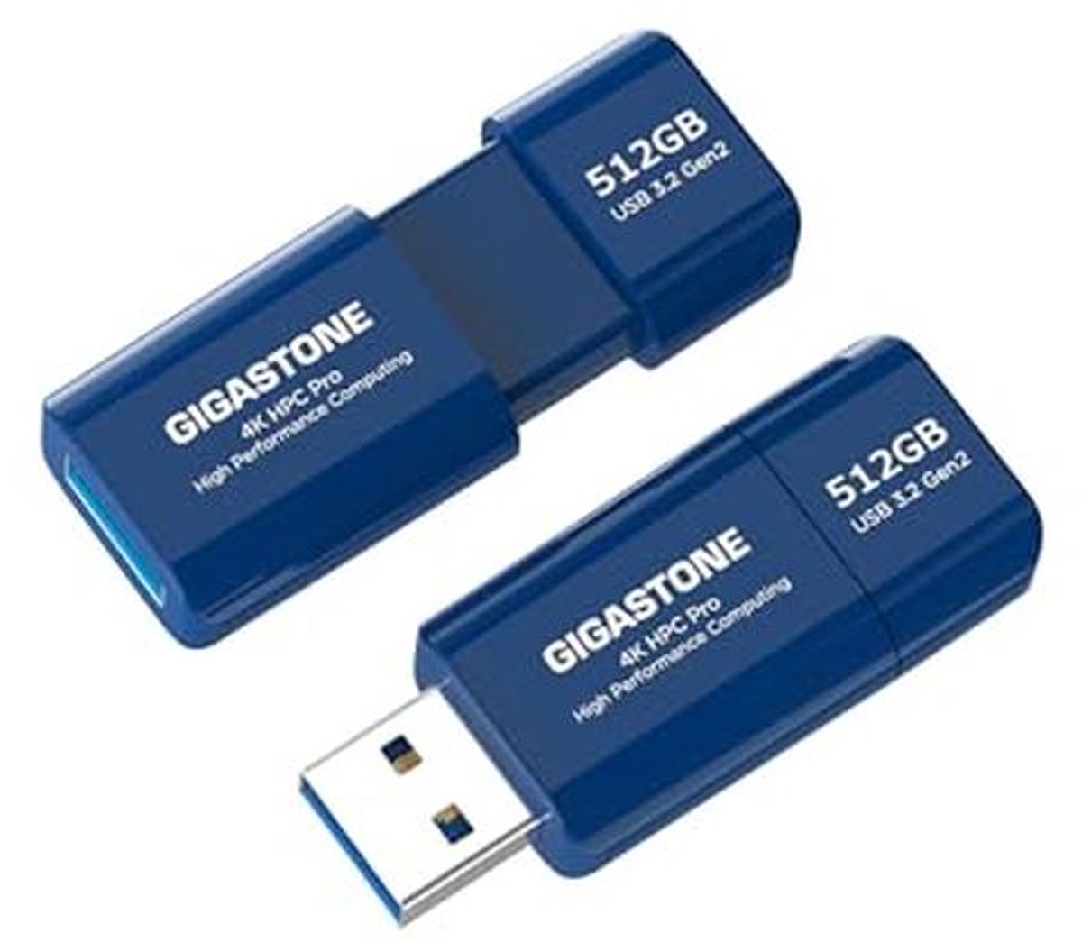USB-stick 512 GB met hoge prestaties - 2 stuks, USB 3.2 Gen2, intrekbaar zonder dop