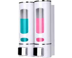 Ynkkvre - Seifenspender Wandbefestigung - Seifenspender Wand - Wandmontage Soap Dispenser - Duschgelspender - Pumpspender - Duschgelspender für Dusche - Duurzaam ABS Materiaal - 2*400ml Grote Capaciteit - Eenvoudige Wandmontage