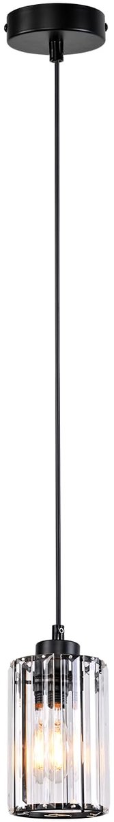 Glitzerlife - Modern kristal design - 1xE27 - Verstelbare hoogte - Ø10.5cm - Zwart - Hanglampen - Hanglampen eetkamer woonkamer