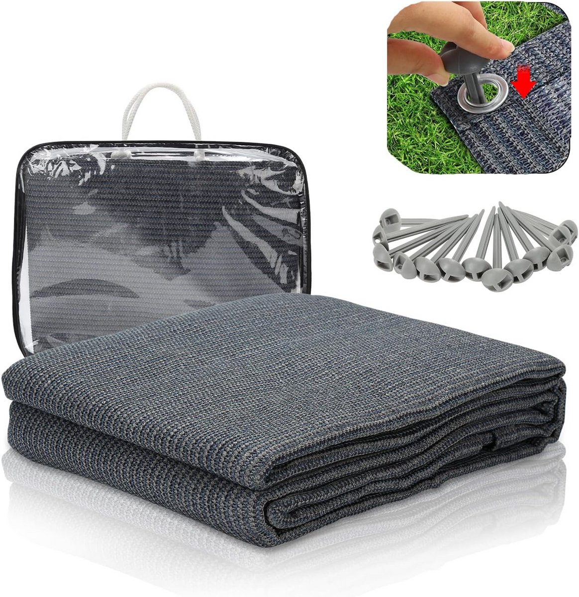 Outdoor Camping Tapijt Voortent 250x400 cm - Ademend, Antislip en Wasbaar Grondzeil
