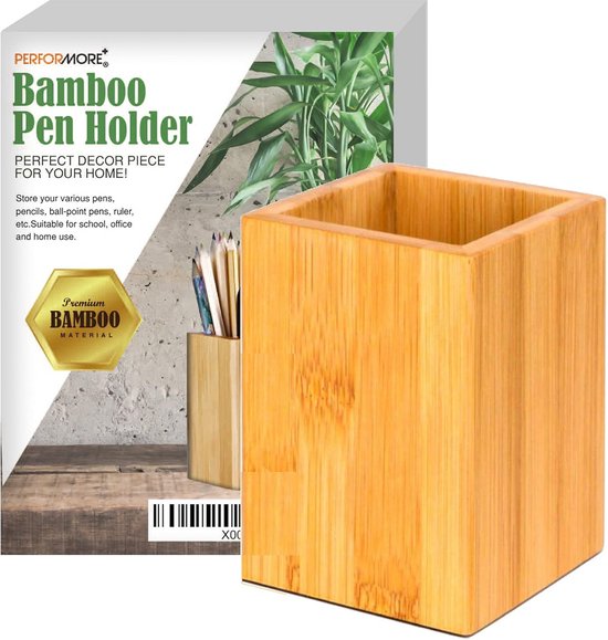 Bureau-organizer, bamboe, houten bureaustift, pennenkoker
