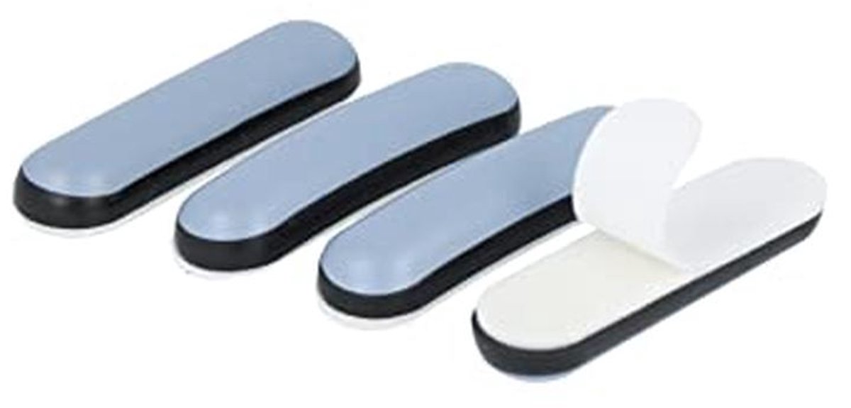 4 zelfklevende meubelglijders, rechthoekig, 38 x 10 mm, PTFE glijders voor vloerschade bescherming