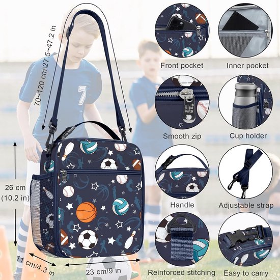 Geïsoleerde Kinder Lunchtas - Grote Thermische Koeltas voor Jongens en Meisjes - School en Picknick — afbeelding 2