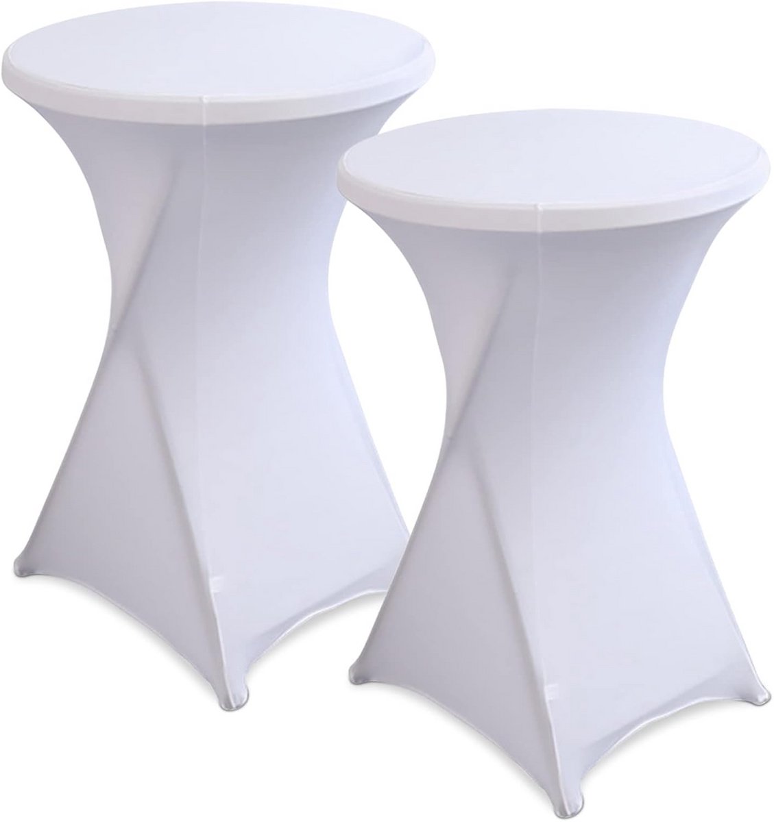 Set van 2 Elastische Tafelhoezen voor Bistrotafels - Wit
