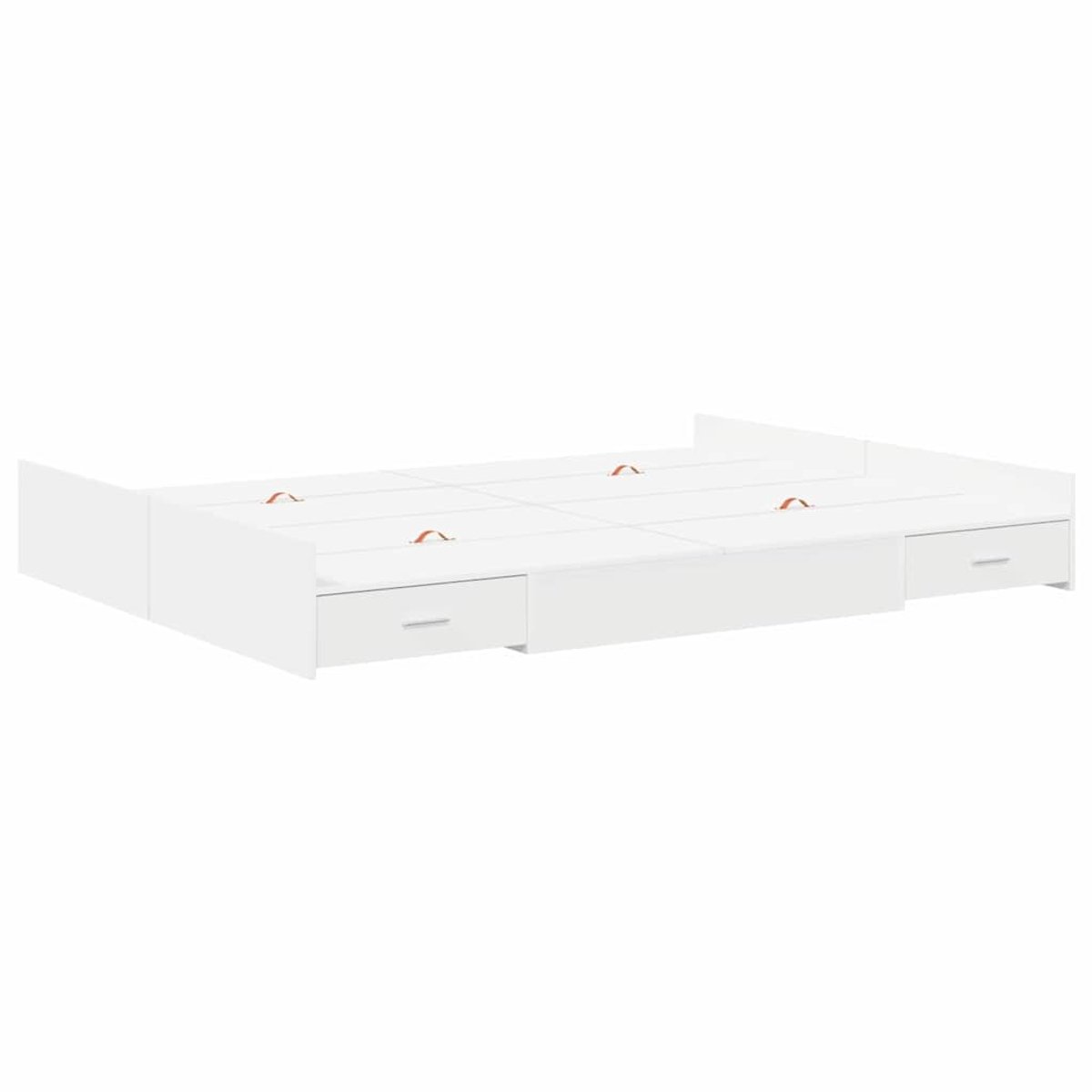 Tweepersoonsbed | Dubbelbed | Volwassenenbed | Bedframe met opbergruimte Wit 140 x 200 cm Bewerkt hout