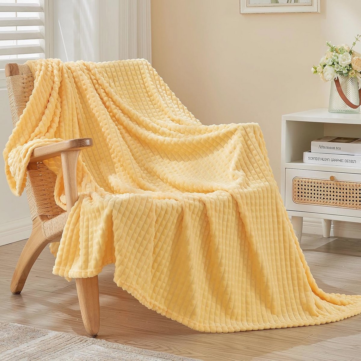 Tweepersoons Fleece Deken 152 x 203 cm - Zachte en Warme Pluche Dekens voor Bank en Sofa
