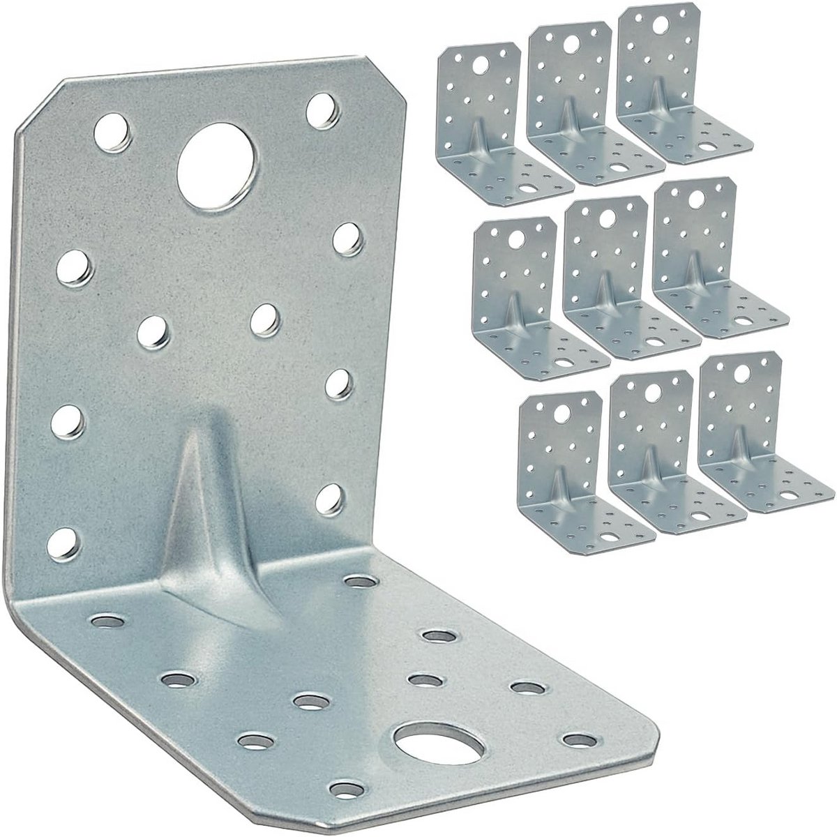 Hoekbeugels Heavy Duty 10 Stuks 70 x 70 x 55 mm - Versterkte Hoekconnectoren voor Houten Constructies