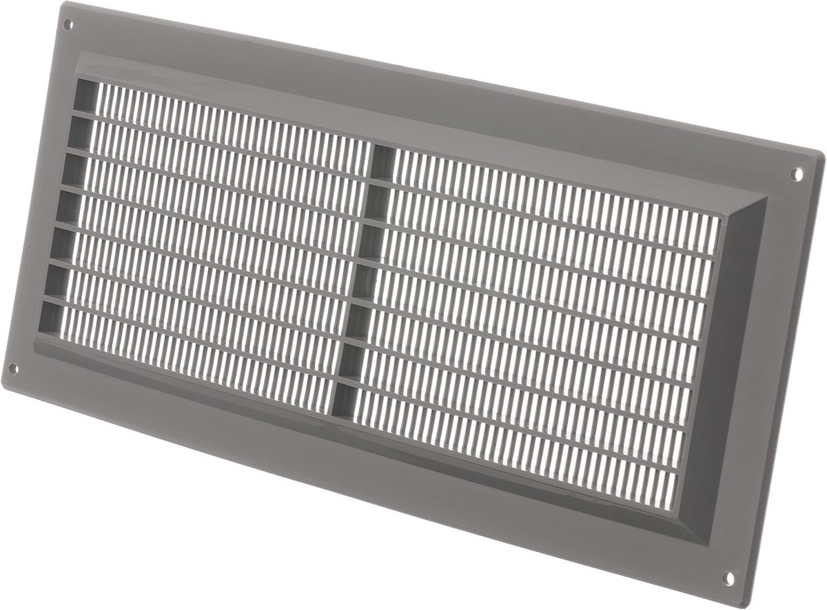 Grijs kunststof ventilatierooster 130x300mm voor optimale luchtcirculatie
