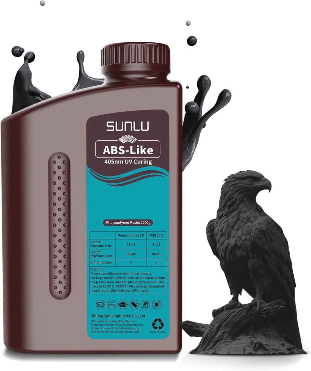 ABS-Like 3D Printer Hars 1KG voor LCD/DLP/SLA 3D-Druk - Niet-Bros & Hoge Precisie, Zwart