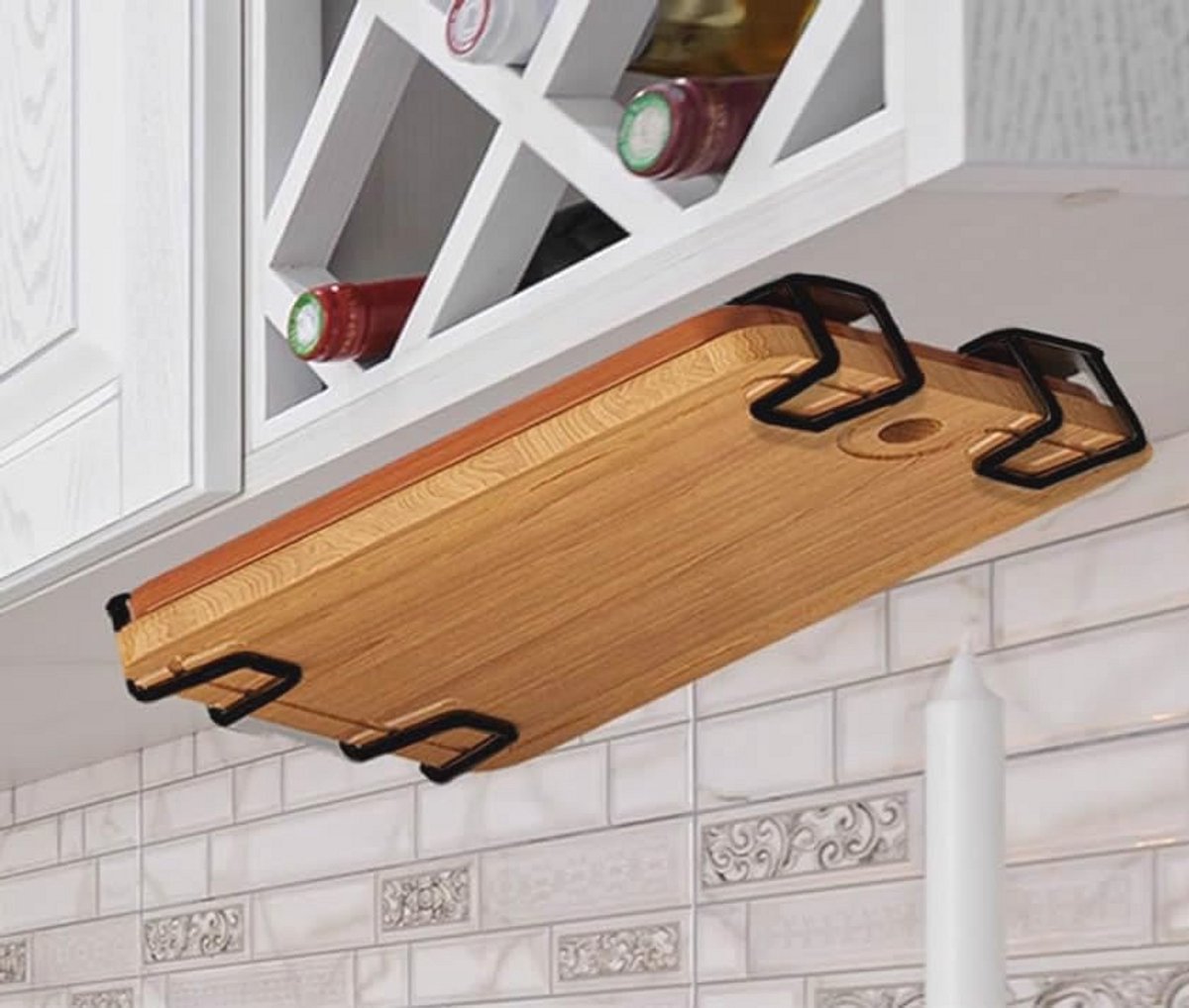 Onder Kast Snijplank Houder Set - 8 Stuks Rvs Organizer voor Keuken