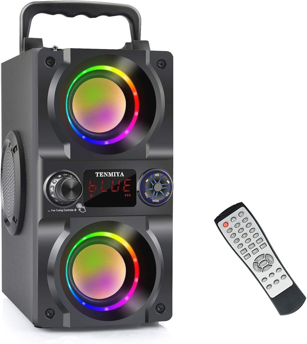 Draagbare Bluetooth-luidspreker met kleurenverlichting en krachtige bas - 40W geluidssysteem voor thuis en buiten