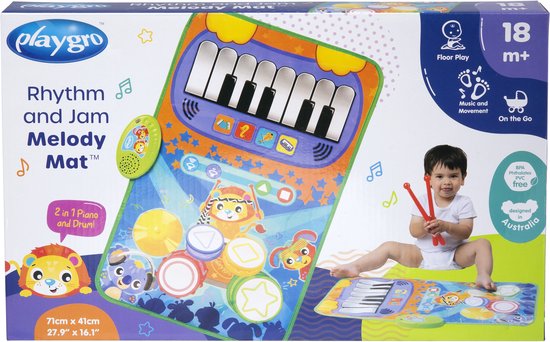 Foto: Playgro rhythm and jam melody muzikale piano mat speelgoed 1 jaar interactief babyspeelgoed pianomat dansmat jumbo baby speelgoed muziekinstrument interactief speelgoed baby educatief speelgoed kraam cadeau speelgoed met geluid