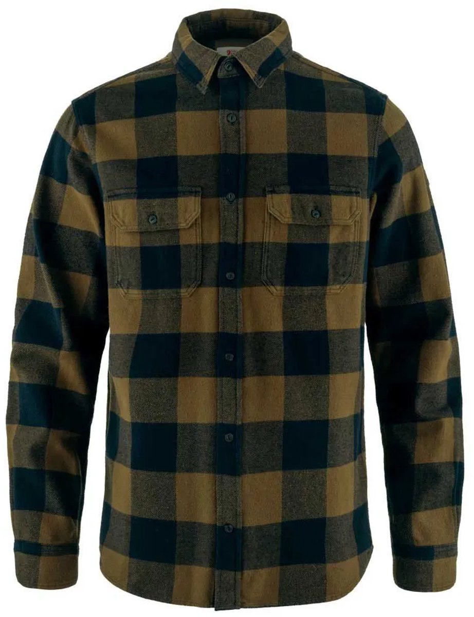 Fjällräven Övik Heavy Flannel Overhemd Met Lange Mouwen S Man Marineblauw