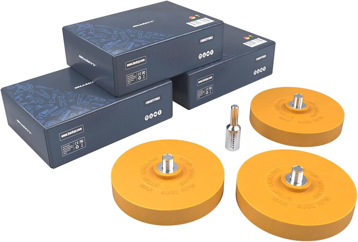 Set van 3 folie-erzers met adapter voor professionele verwijdering van folie en lijmresten