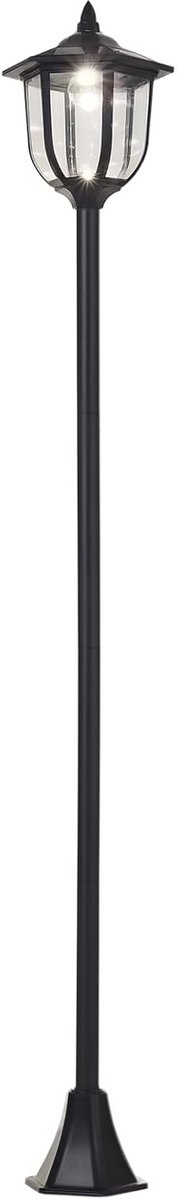 Zwarte Solar LED Tuinlantaarn - 30/60 lumen, 177 cm Hoogte, Roestvrij Staal