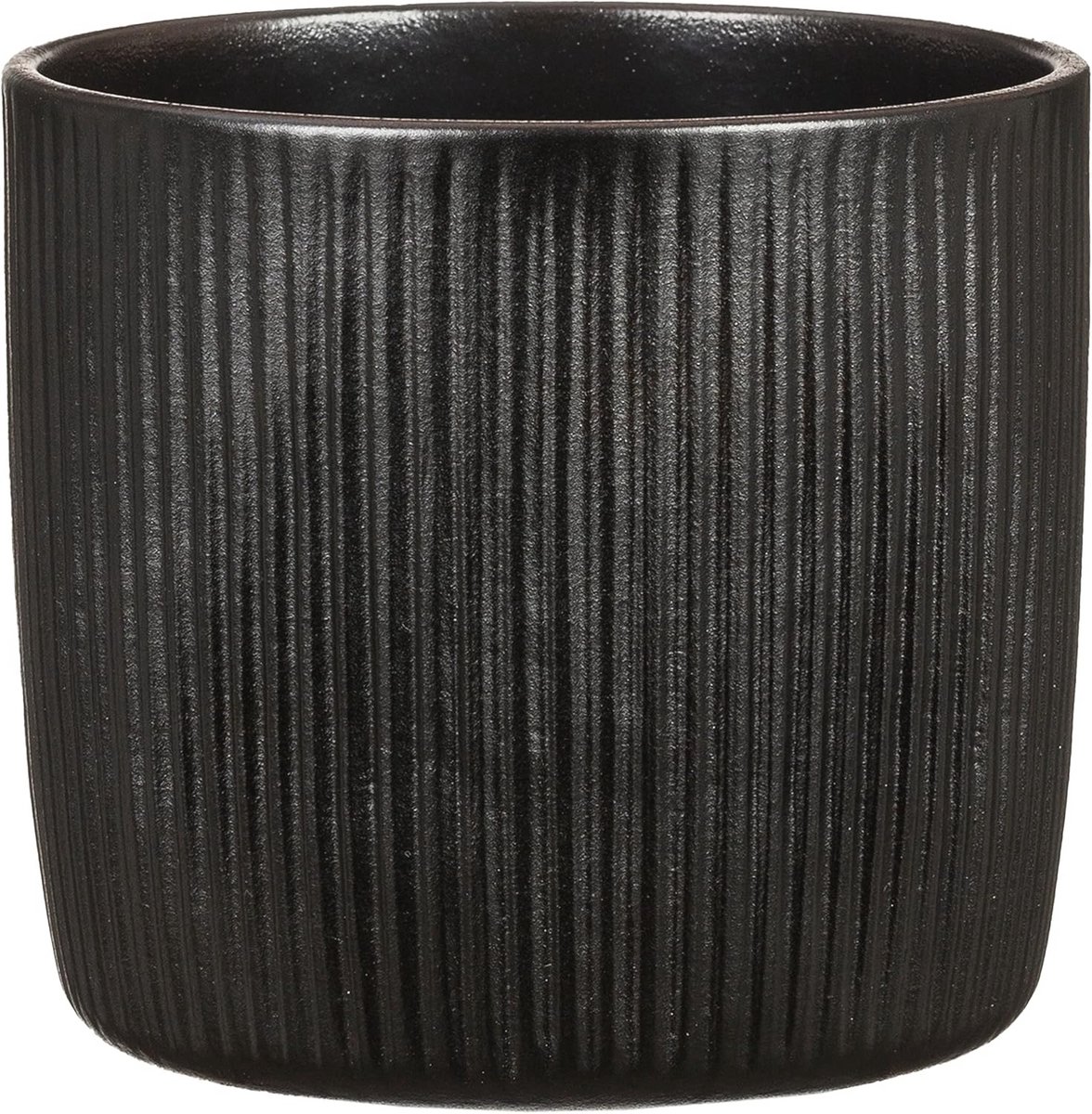Keramische bloempot 17,6 cm diameter in Ebano kleur - Perfect voor elke woonstijl