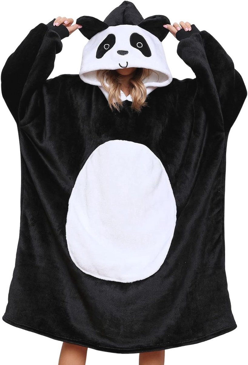 Draagbare Oversized Deken Hoodie voor Volwassenen - Super Zachte Fleece TV-deken in Eenheidsmaat