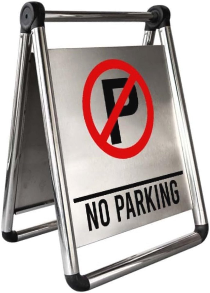 Opvouwbaar RVS Geen Parkeren Bord voor Garages, Evenementen en Winkelcentra