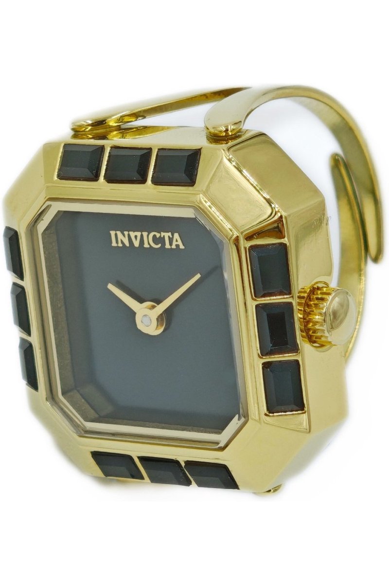 Invicta Mini 49584 Dames Horloge - Waterdicht - Analoog - Quartz Uurwerk - Roestvrij Staal met zwarte Wijzerplaat - 21mm