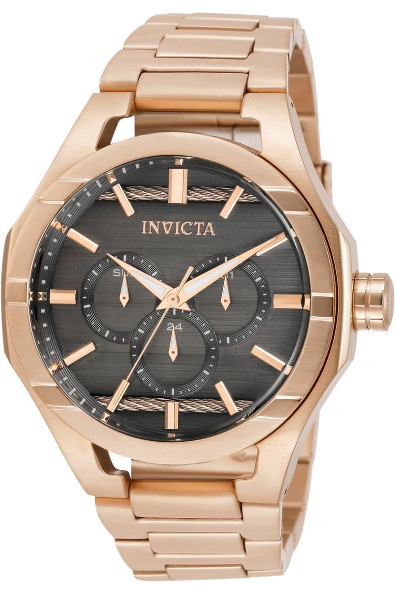 Invicta Bolt 31834 Heren Horloge - Waterdicht - Analoog - Quartz Uurwerk - Roestvrij Staal met grijze Wijzerplaat - 48mm