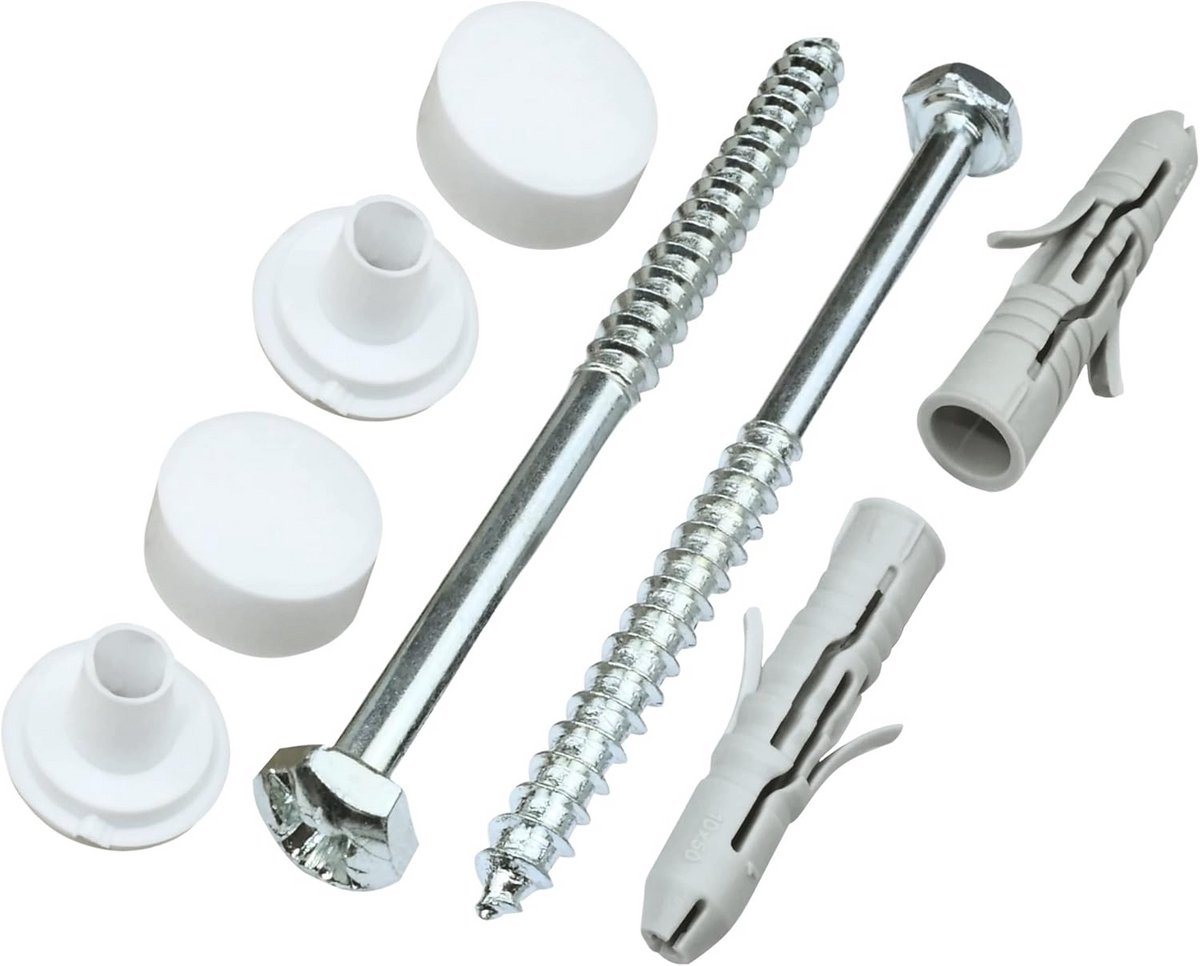 Bevestigingsset voor WC en bidet - M6x80mm schroeven en nylon pluggen