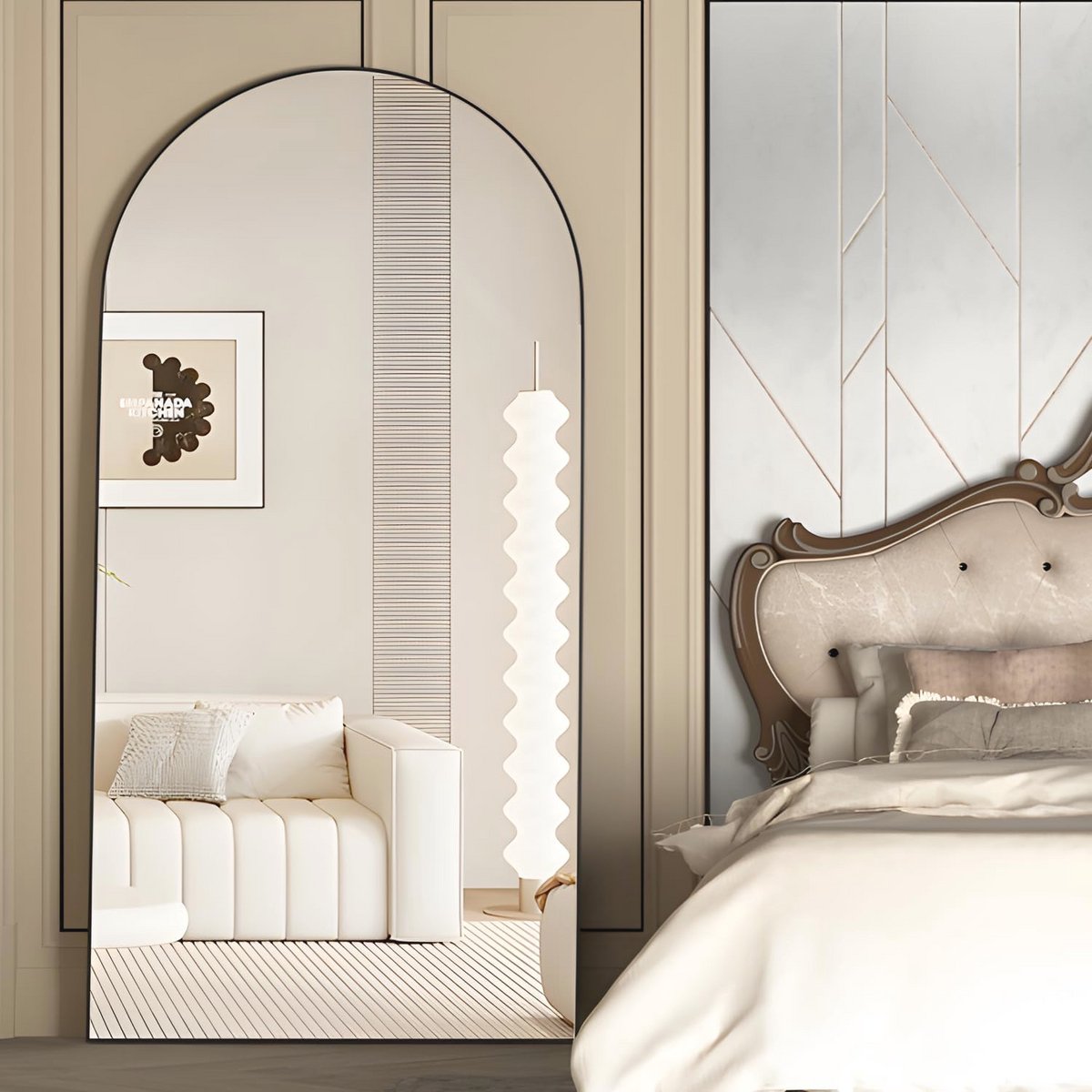 Gouden Vloerspiegel - 180 x 80 cm - Vrijstaande Full Body Spiegel voor Slaapkamer en Woonkamer