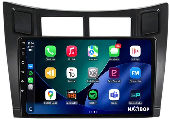 Foto: Olvy carplay scherm geschikt voor apple android incl achteruitrijcamera navigatiesysteem auto draadloos touchscreen universeel multimedia autoradio 7 inch