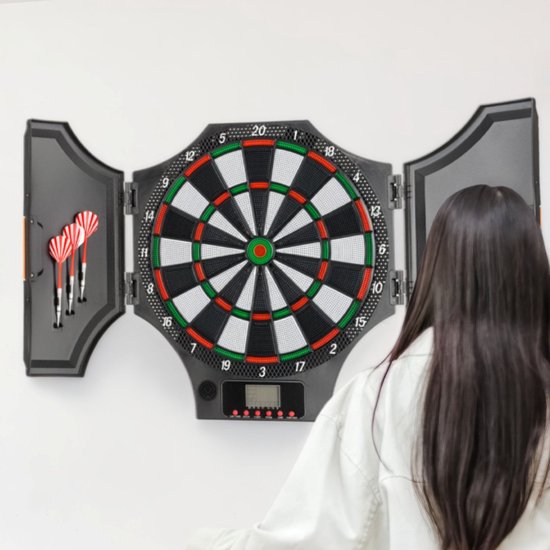 Outtec® Elektronisch Dartbord, Dartmachine, Dartboard met LED-Scherm - 31 Spellen, 285 Variaties, voor 1-8 Spelers, incl. 6 Dartpijlen en 12 Tips van Outtec — afbeelding 2