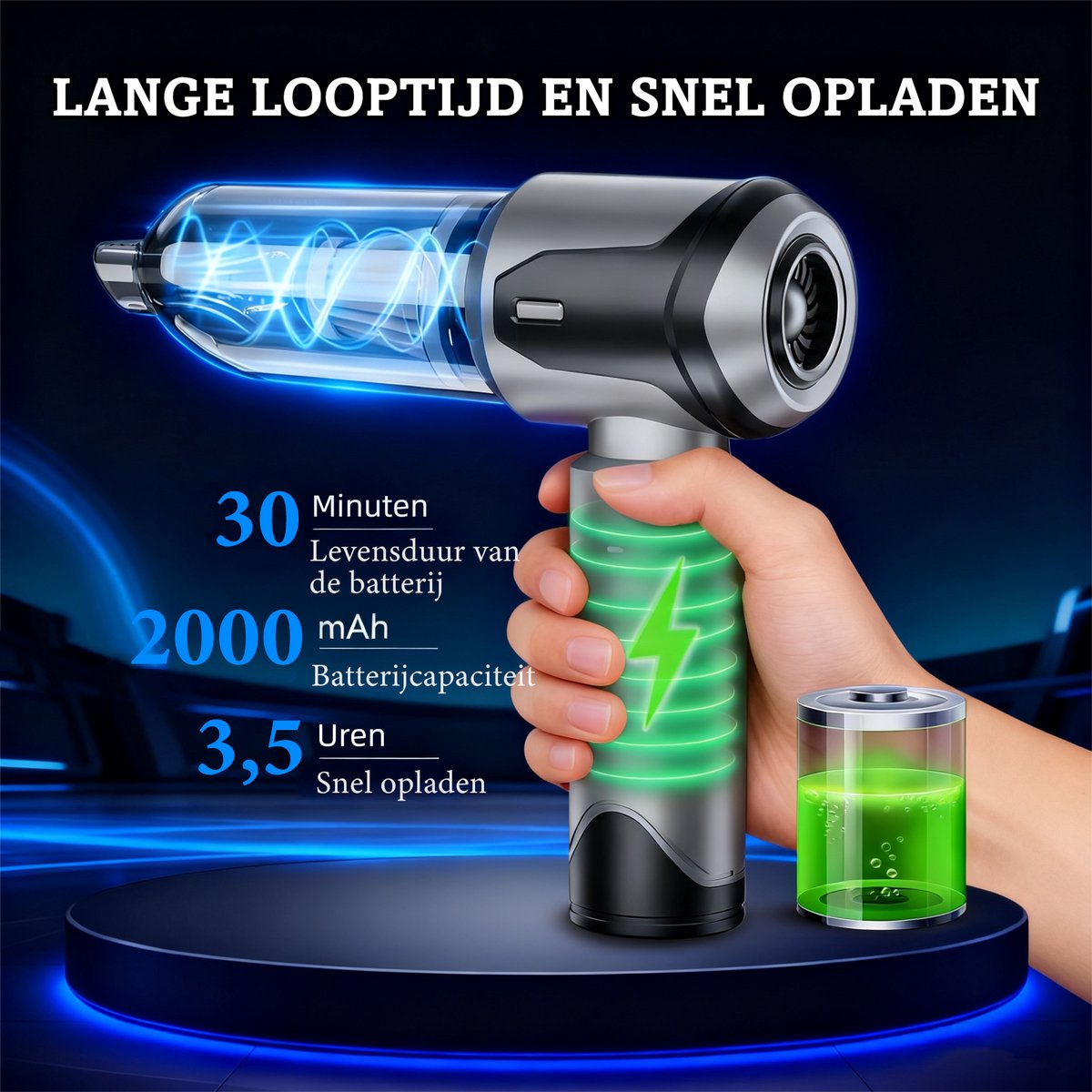 Autostofzuiger-3-in-1 Auto Stofzuiger-Handstofzuiger - Mini - afbeelding 2