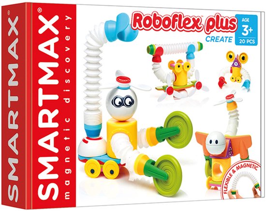 SmartMax Roboflex Plus - Magnetische Robots Bouwen - 20-Delige Bouwset met Flexibele Staven - Educatief Speelgoed voor Kleuters - Vanaf 3 Jaar