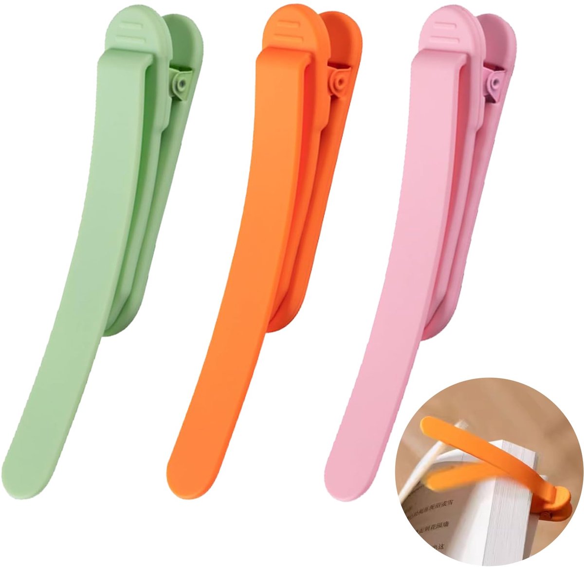 IMPERATORIS® Duimlegger - Boek Openhouder - Paginahouder - Bladwijzer - Bookmark - Boek Accesoires - Bladzijde Houder - Leesring - 3 stuks