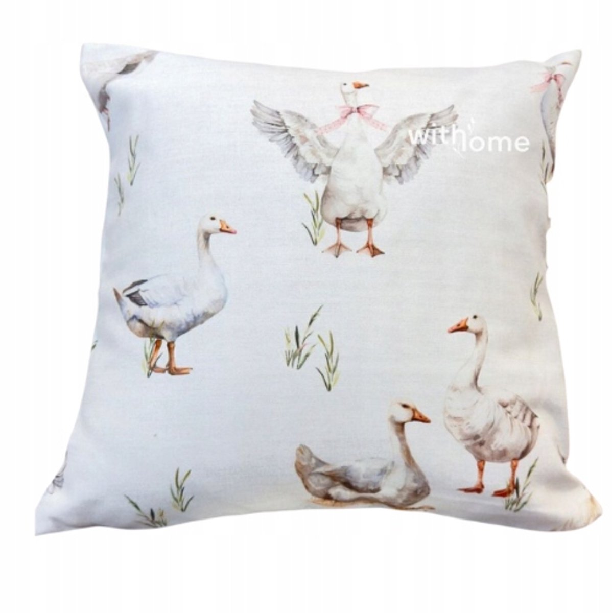 Decoratieve kussensloop kinderkamer 40x40 cm met ganzenprint - zacht velours