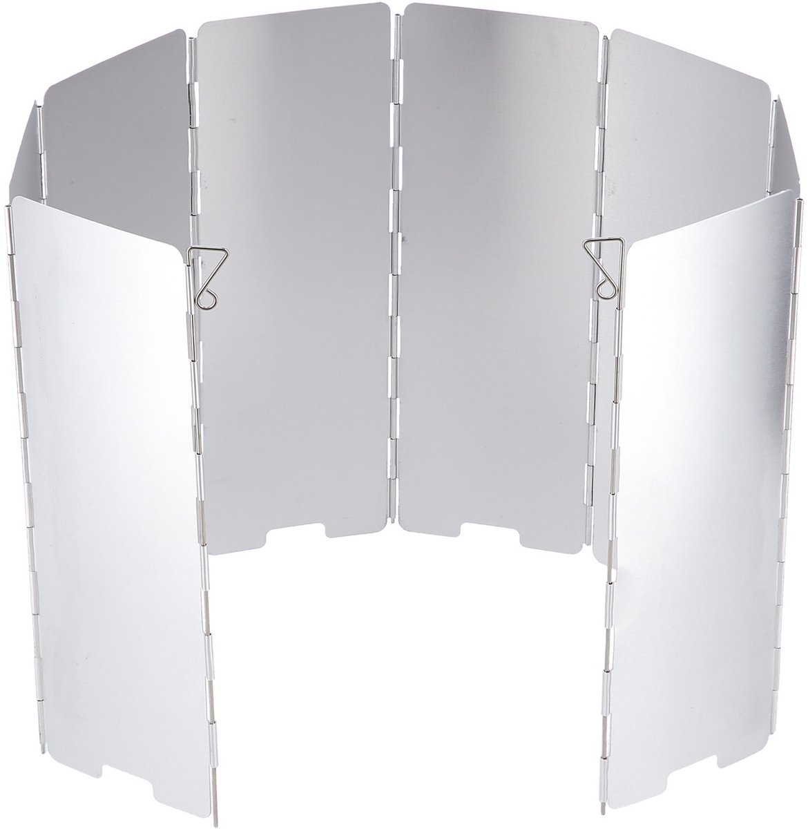Nils Camp Buitenwindscherm Aluminium 8 Panelen Met Draagzak Zilver