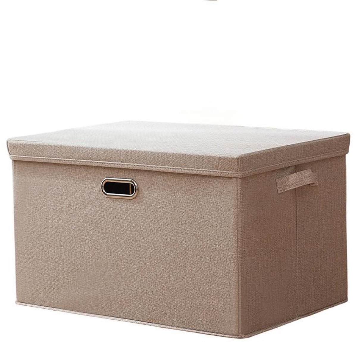 Opbergdoos - met deksel - opvouwbaar - wasbaar - stoffen opbergdoos -32*24*18cm-Beige