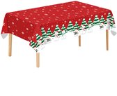 2 stuks Kerst Tafelkleed Wegwerp Rood Papier Tafelkleden, 130*220 cm Rechthoekig Rood Plastic Tafelkleed Wegwerp Tafelkleden voor Feesten, Kerstmis, Bruiloft, Picknick, Hen, Jongens Meisjes