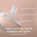 Tétine souple et dynamique avec anneau en silicone doux pour la peau et base solide.