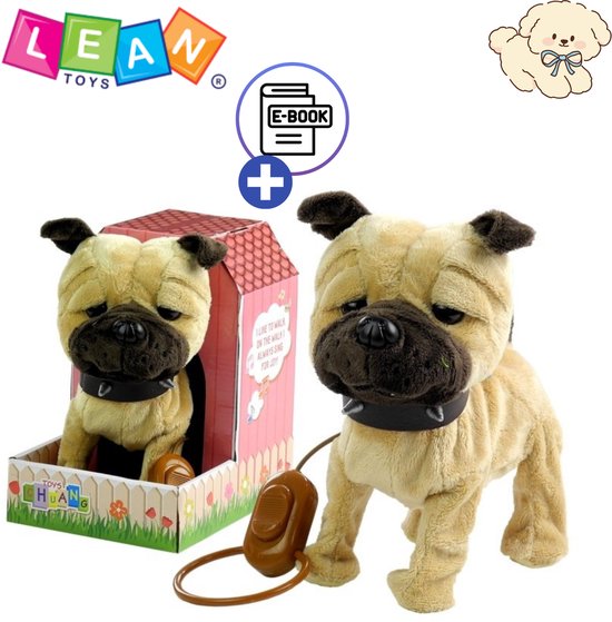 AYESY Elektronisch pluche dier voor honden, elektronisch, interactief, speelgoed voor honden, huisdieren, simulatie, puppy voor kinderen, wandelen en blaffen, cadeau voor kinderen van 3 tot 6 jaar