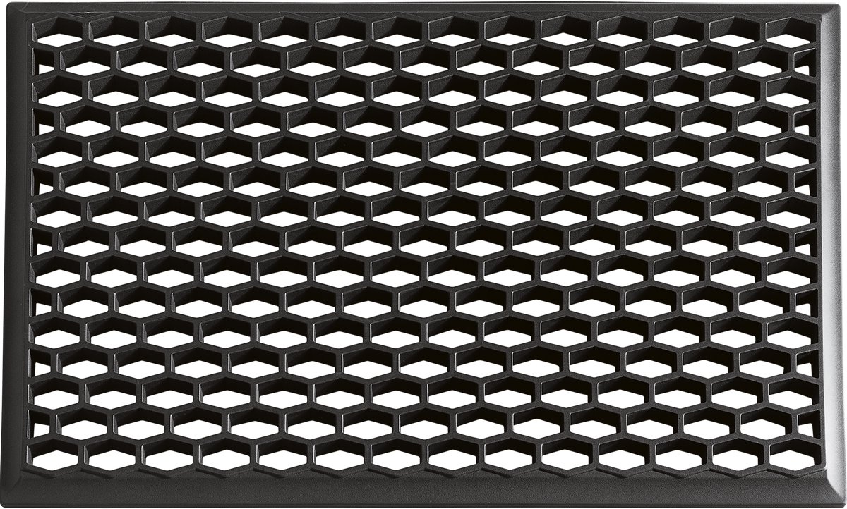 Zwarte Honingraat Deurmat – 45x75 cm – Gerecycled PVC – Robuuste Schoonloopmat rubber