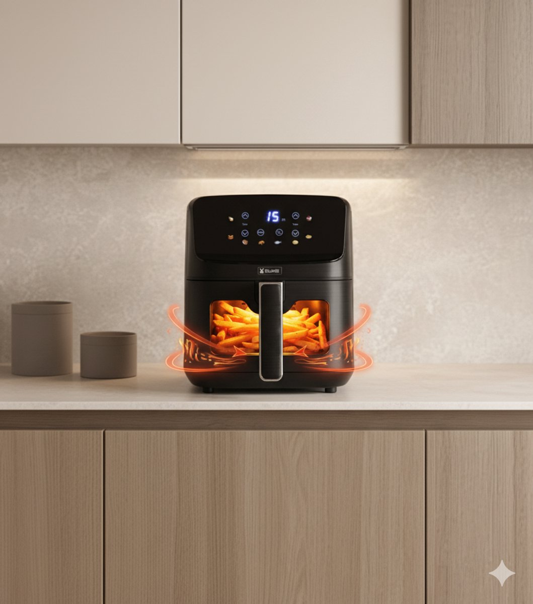 OCG BluMill Airfryer met Dubbele Lade 4,5 Liter 1500W - afbeelding 3