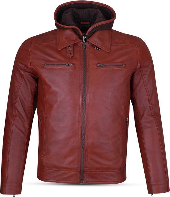 Veste homme Urban 5884® JASON – 100 % cuir d'agneau – Eau de vie – Style motard tendance – Taille XXL