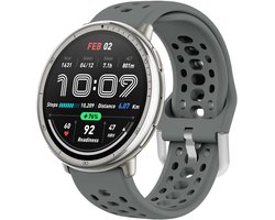 Siliconen bandje - geschikt voor Amazfit GTS / GTS 2(E) / GTS 2 Mini / GTS 3 / 4 (Mini) / Bip (S) / Bip U (Pro) / Bip Lite / Bip 3 (Pro) / GTR 42 mm / Pop (Pro) / Active (2) - donkergrijs