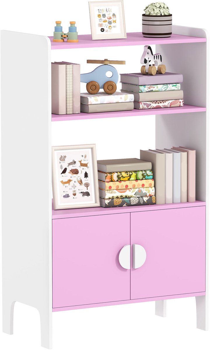 AIYAPLAY boekenrek - antislip poten - vrijstaand - roze
