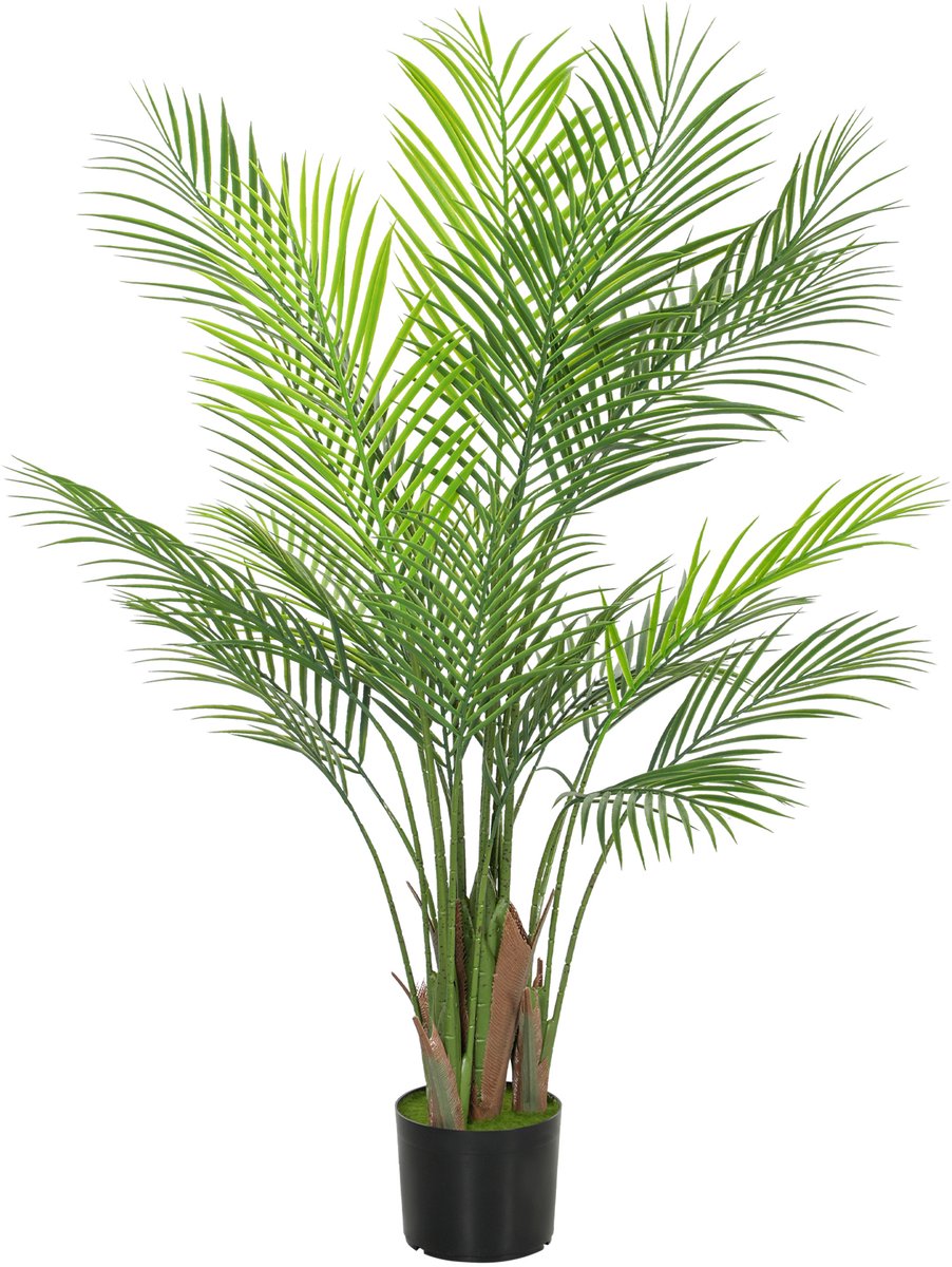 HOMCOM Kunstmatige Palmboom Kunststof, cement Ø16,5 cm x 120 cm hoog Groen