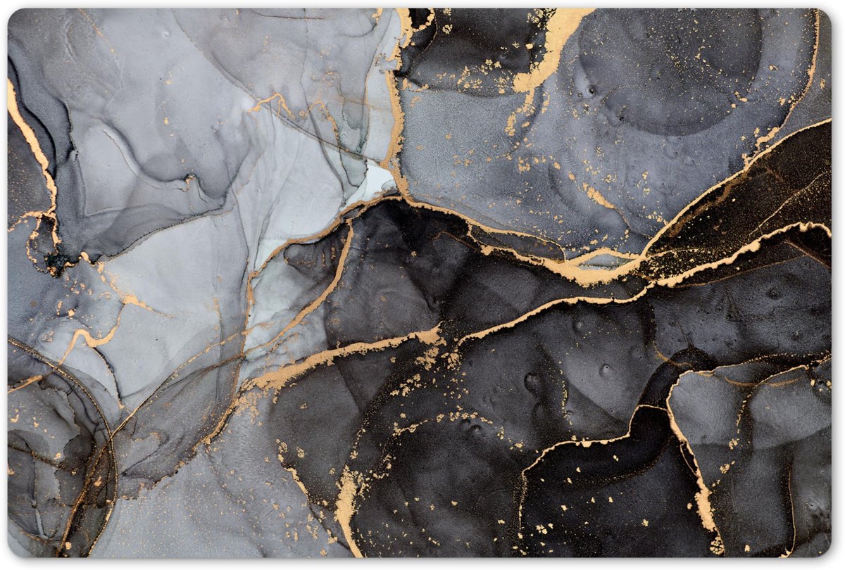 Unyqoos® Set van 6 afwasbare antislip placemats in abstract marmerdesign