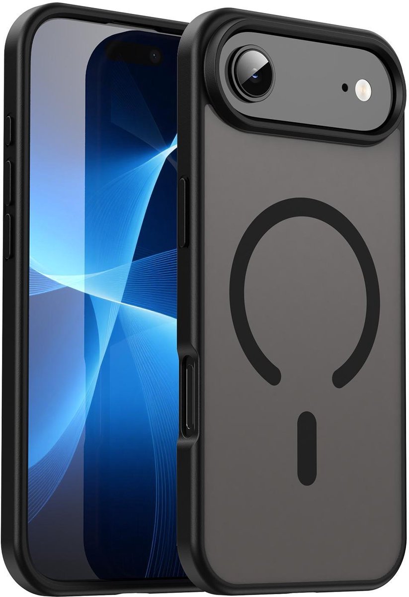 Mobigear Hoesje geschikt voor Apple iPhone Air MagSafe Telefoonhoesje Hardcase | Mobigear Shockproof Backcover | Geschikt voor MagSafe | Geschikt voor Draadloos Opladen met Magnetische Ring | Geschikt voor MagSafe Case - Zwart