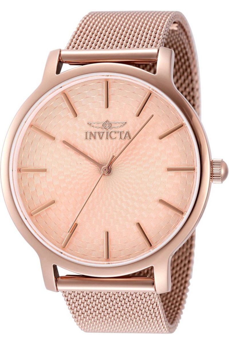 Invicta Wildflower 48974 Dames Horloge - Waterdicht - Analoog - Quartz Uurwerk - Roestvrij Staal met rosegouden Wijzerplaat - 38mm