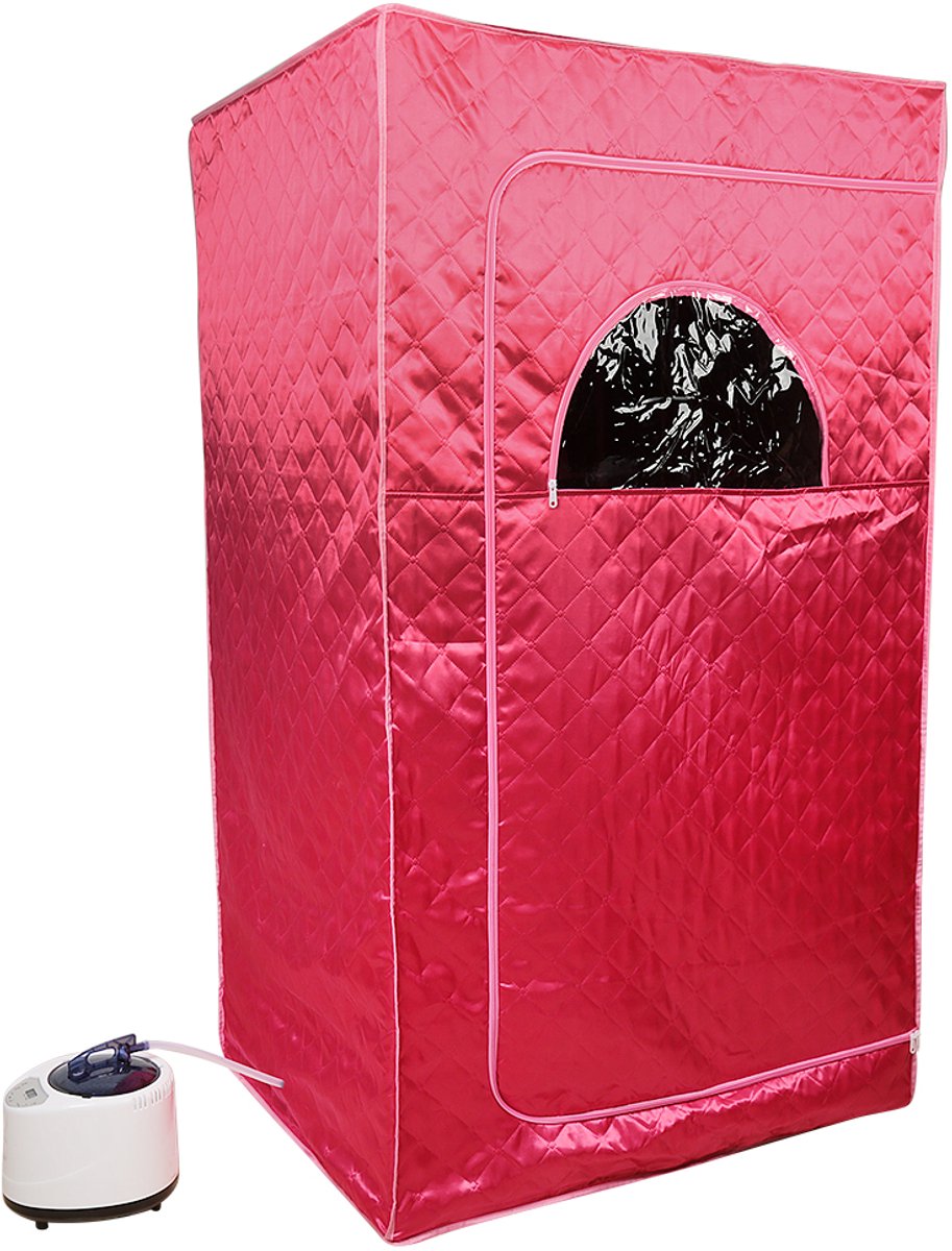 PIPIPOXER-Draagbare stoomsauna 1000W 220V persoonlijke thuisspa met stoomcabine 100*80*170cm, rood
