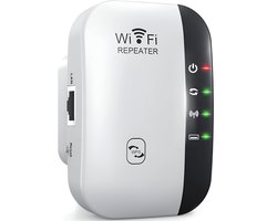 Ynkkvre - WiFi Versterker - WiFi Extender - WiFi Repeater - 300 Mbps Snelheid - WPS Knop - 2 Werkmodi - Tot 10 Gebruikers