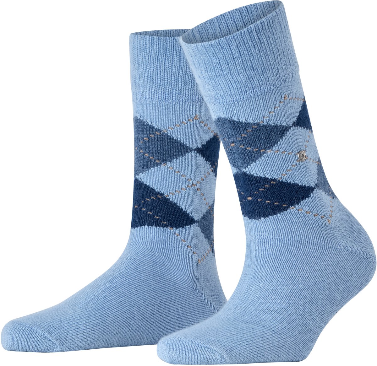 Burlington Whitby gedessineerd materiaal sokken dames blauw - maat 36-41